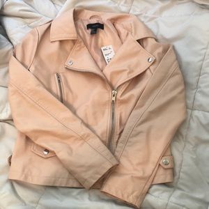 light pink leather jacket